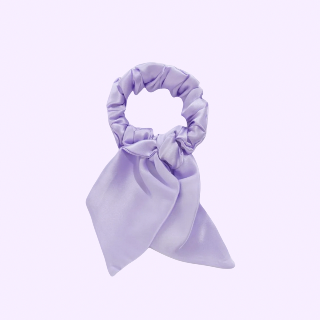 Lilac Satin Bowknot Scrunchie